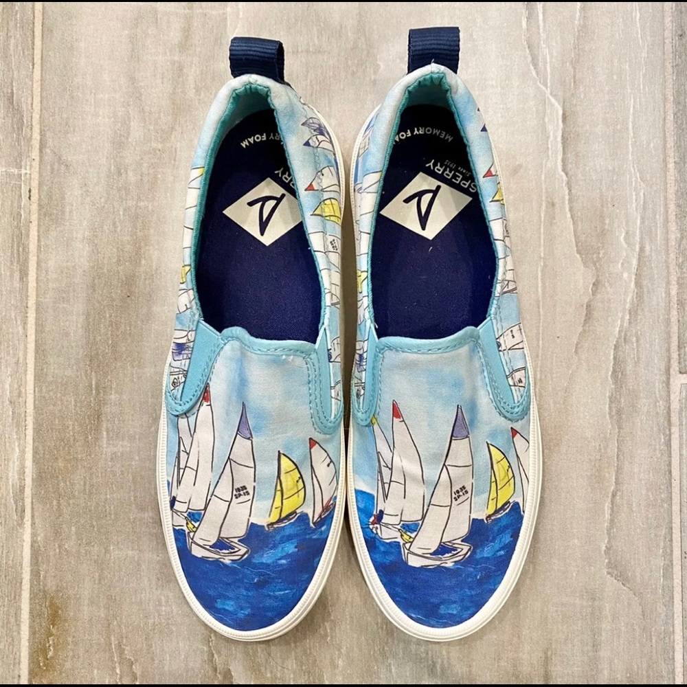 Sperry Top Sider Yacht Canvas Slip Ons Size 5